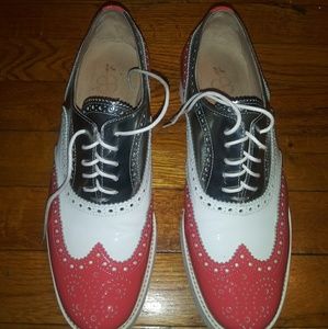 Leather Oxford Wedge Shoes